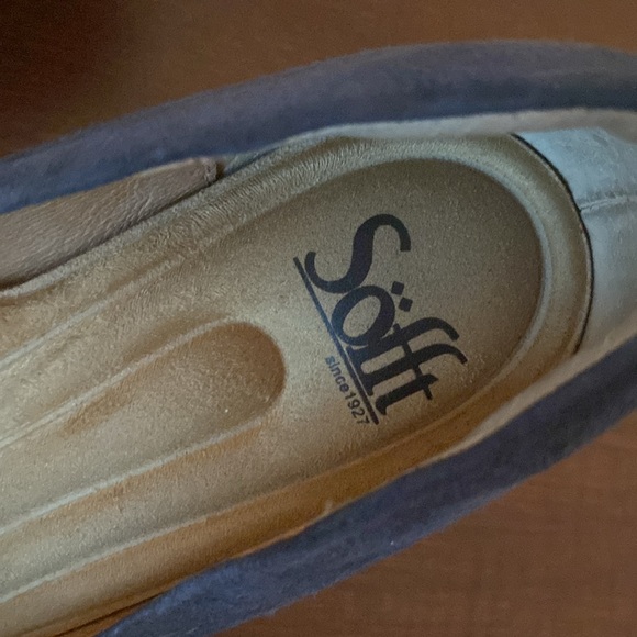 Blue suede pumps - Sofft- worn once-size 8-leather upper-padded insoles - Picture 3 of 10